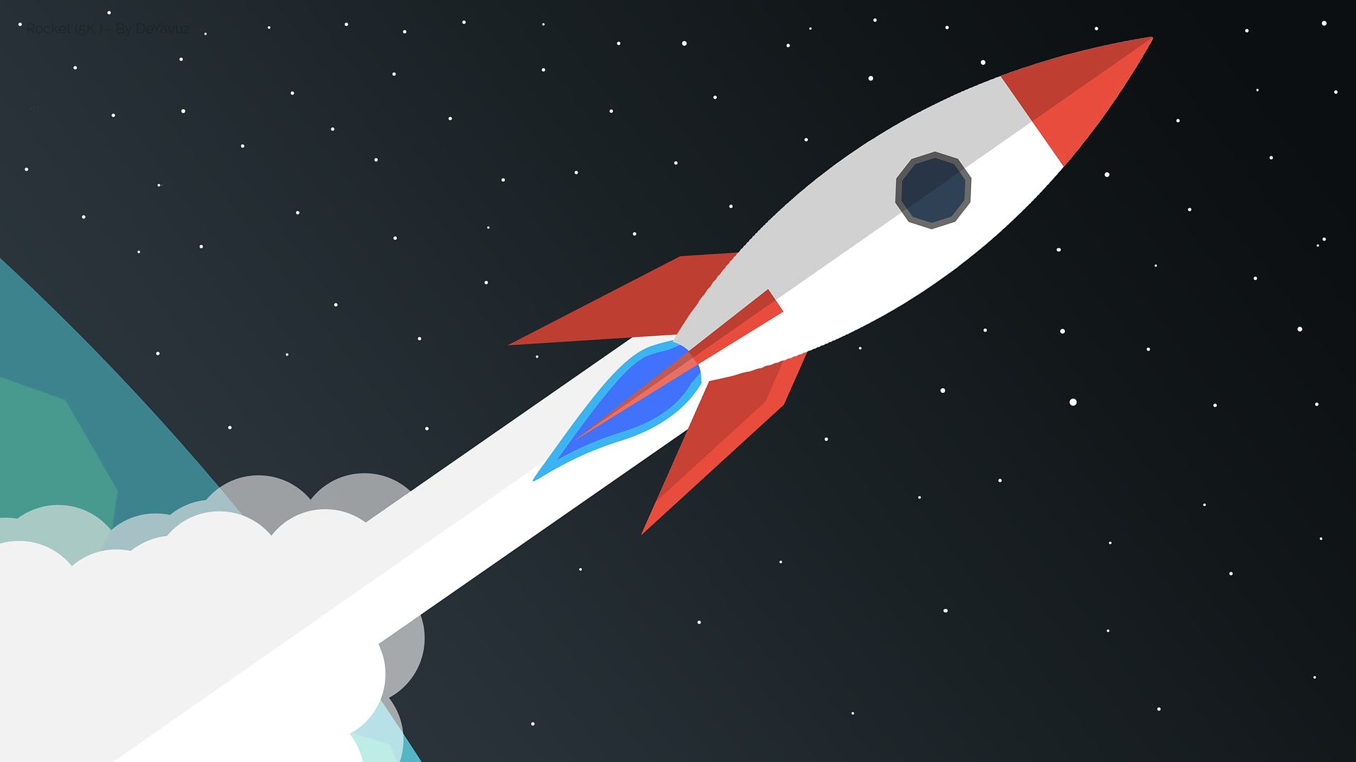Rocket flying into space